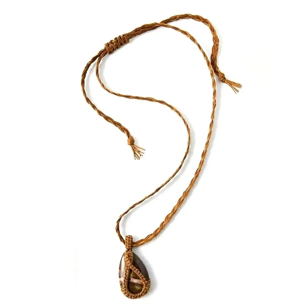 FREE PEOPLE Genuine Stone Pendant Boho Necklace-NWT $68 - Picture 3 of 5